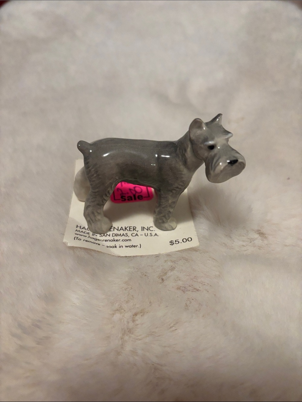 Vintage Genuine Hagen-Renaker Gray Ceramic Schnauzer Figurine